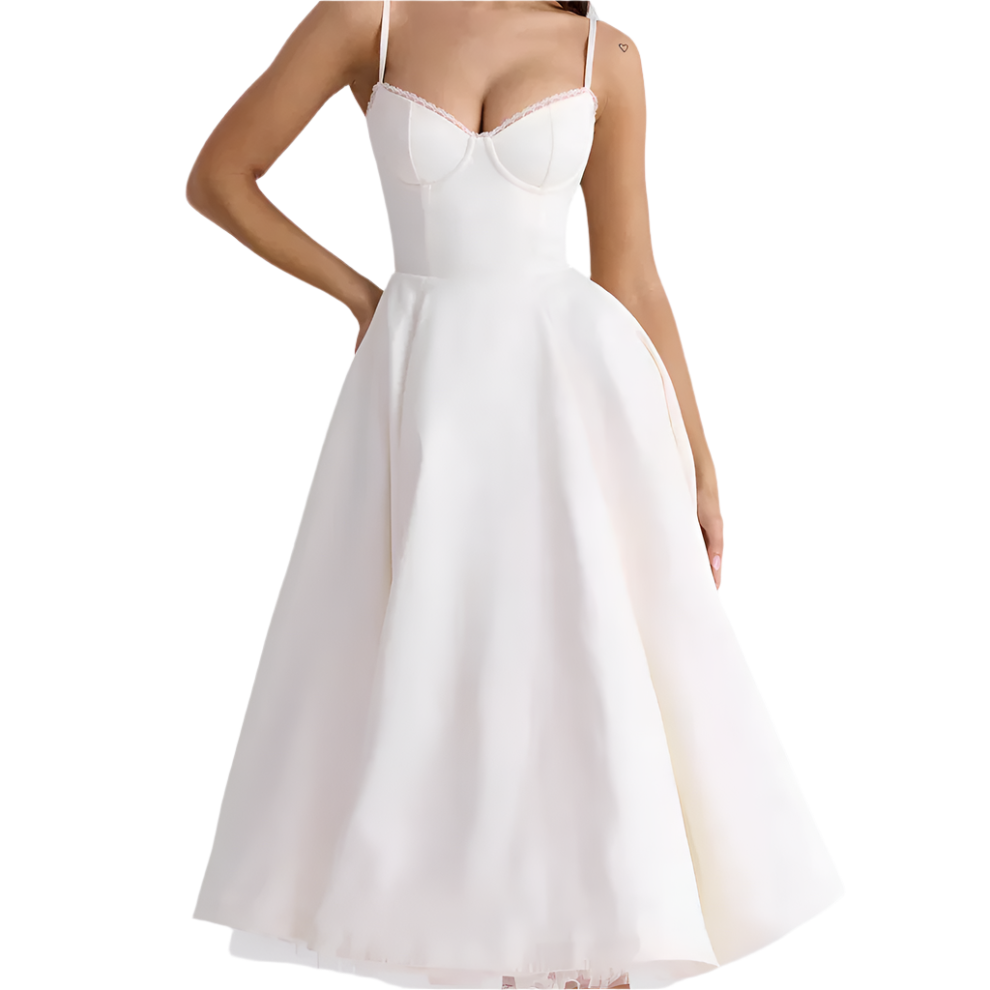Ofelia - Vintage-inspirierte Spitzen-Sweetheart-Midikleid