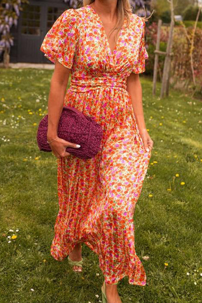 FloraBreeze Elegante Blumen-Maxikleid – Luftiges Ärmeloses Sommerkleid
