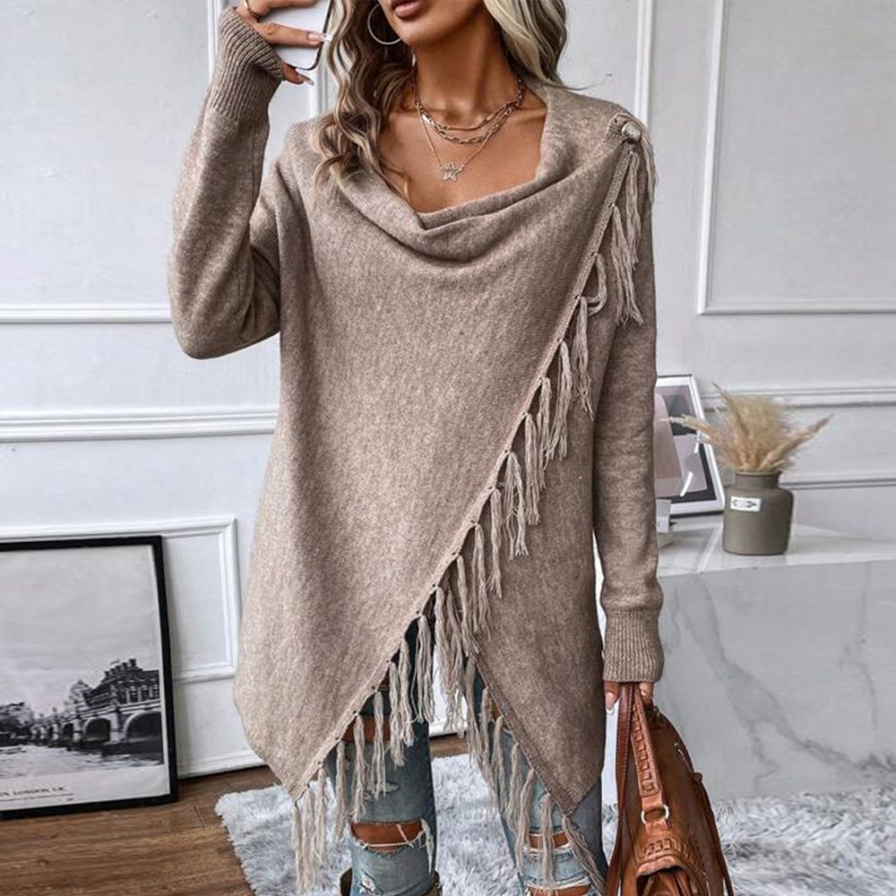 AutumnTrend® - Moderner Pullover mit langen Ärmeln und Schal