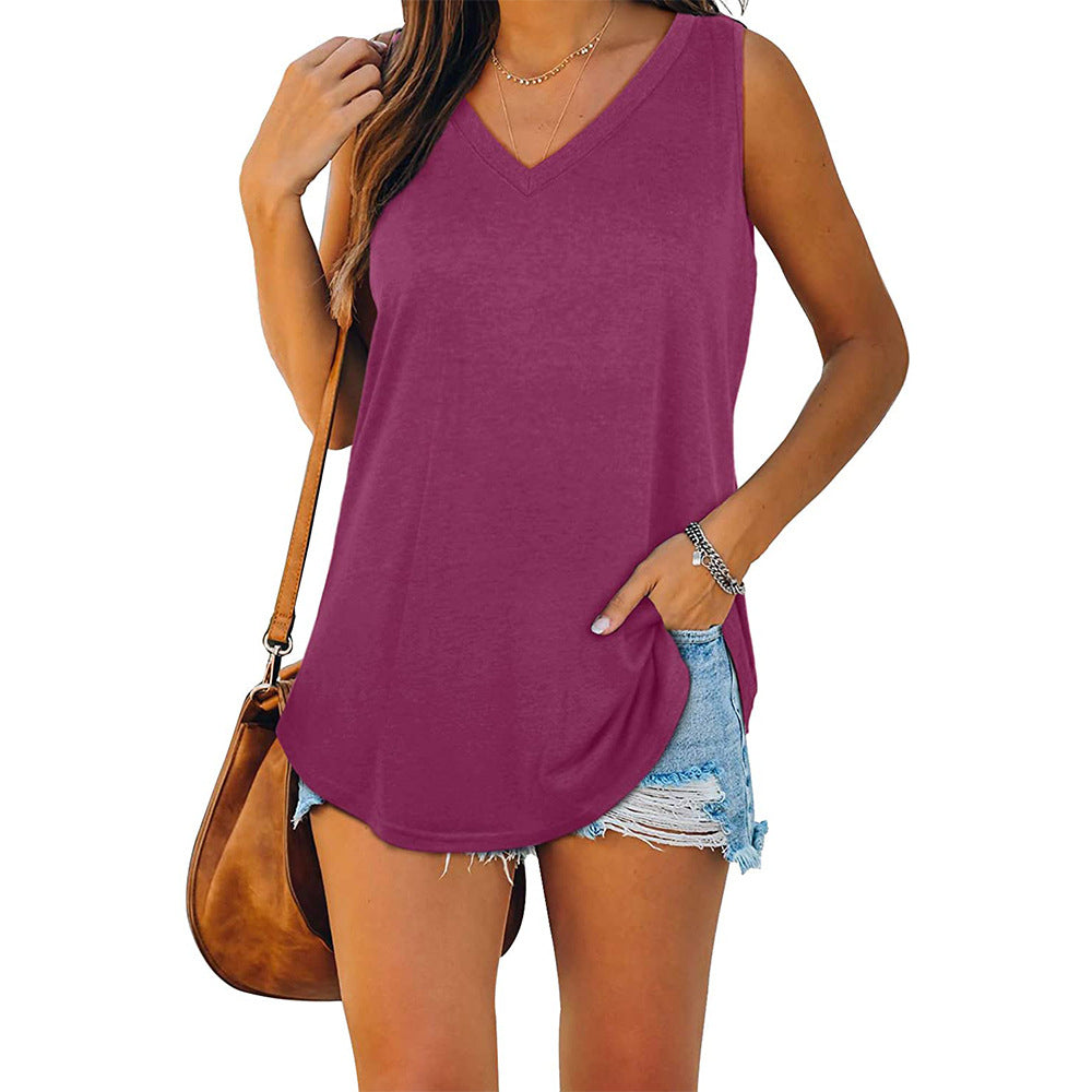 Mckayla Jersey-Tanktop mit V-Ausschnitt