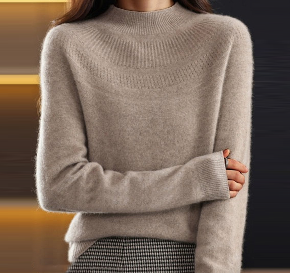 Autumn Trend® Classic Taupe Langarmpullover