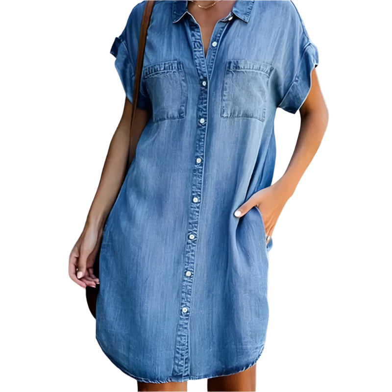 Lydia - Klassisches Denimkleid mit Knöpfen
