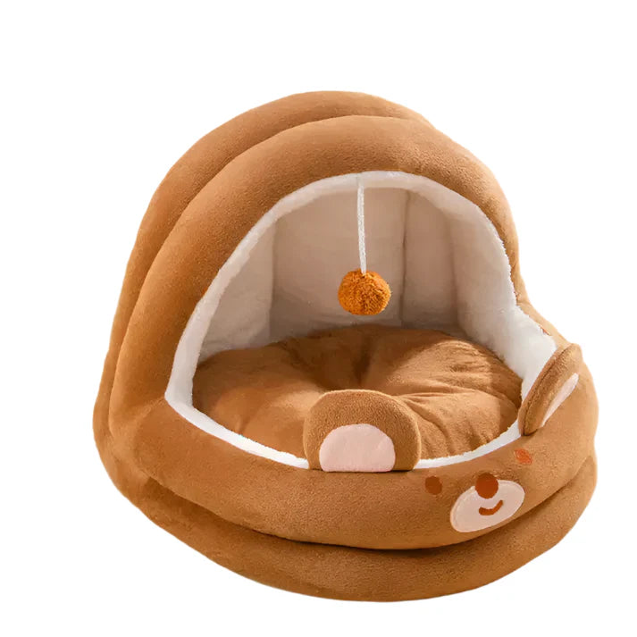 CozyCave - Haustierbett mit Haube für Katzen und kleine Hunde
