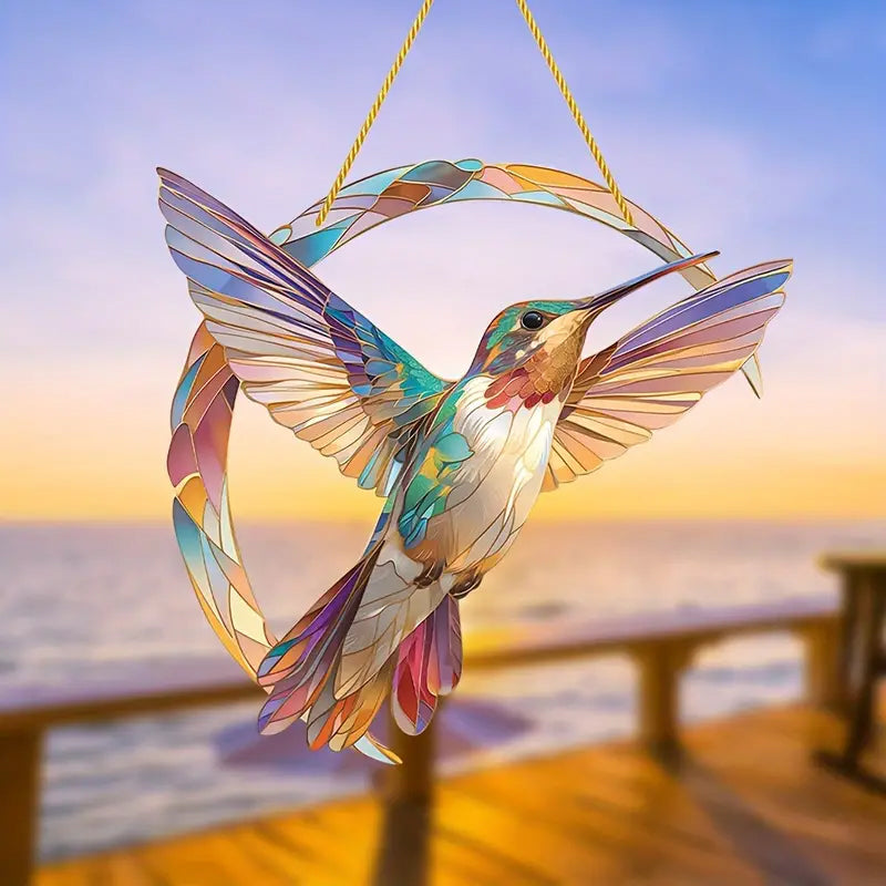 HummiGlow Lebendiger Kolibri Sonnenfänger – Strahlende Fensterdekoration
