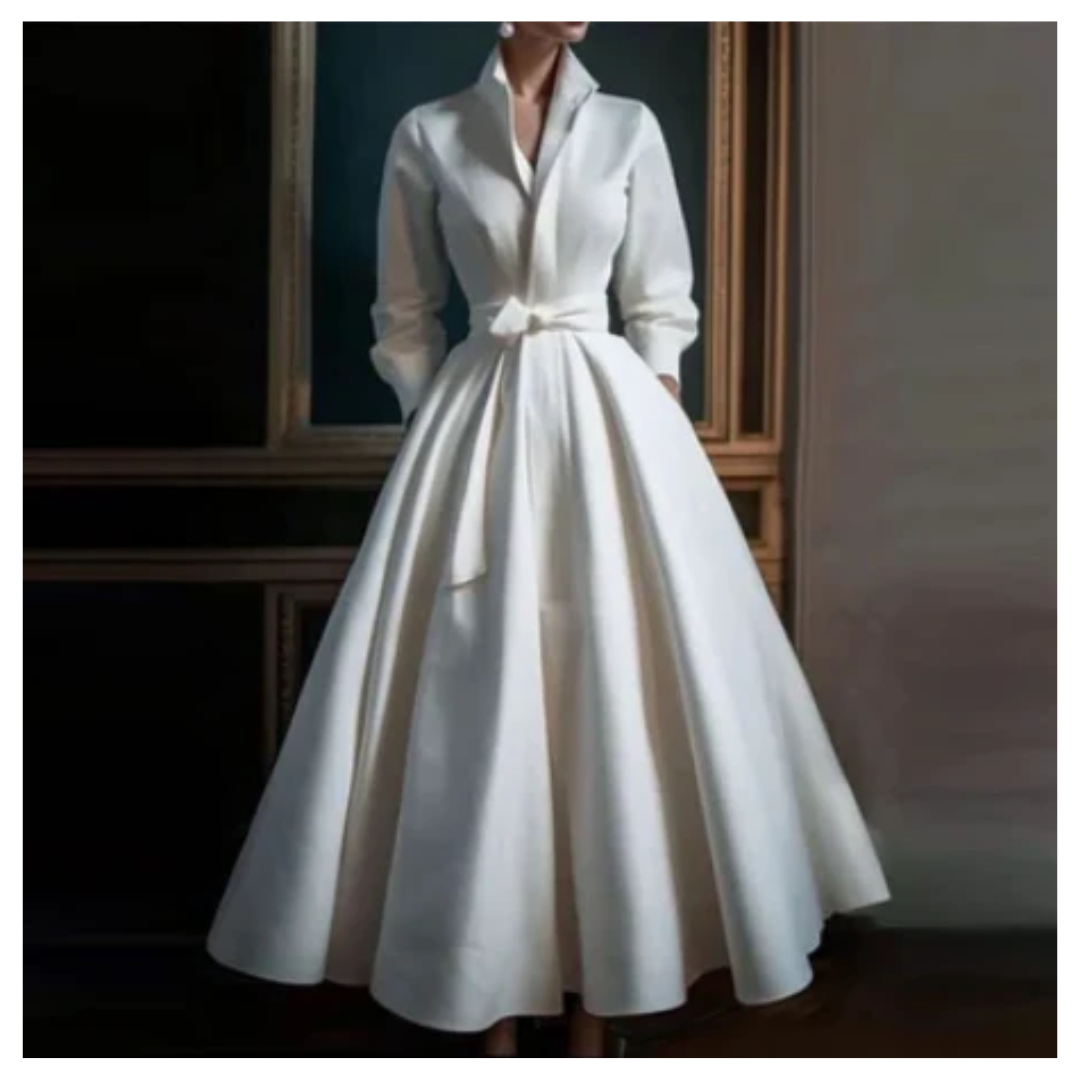 Alexia - Elegantes langärmliges A-Linien-Kleid