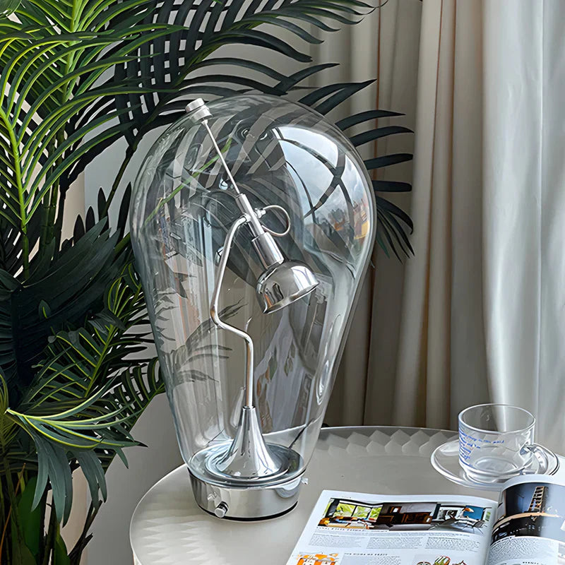 LumiMagnet – Industrielle Glasbordlampe mit Dimmfunktion für modernes Zuhause