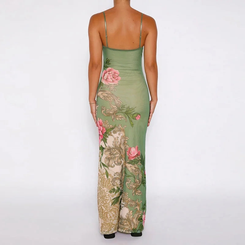 Nessa - Elegantes Blumenkleid mit Spaghettiträgern