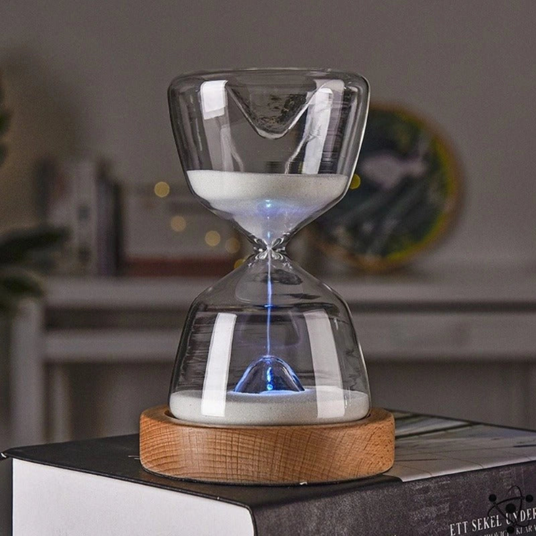 GlowTime Fernbediente Sanduhr – Magischer Zeitmesser mit Mehrfarben-LED-Lichtern