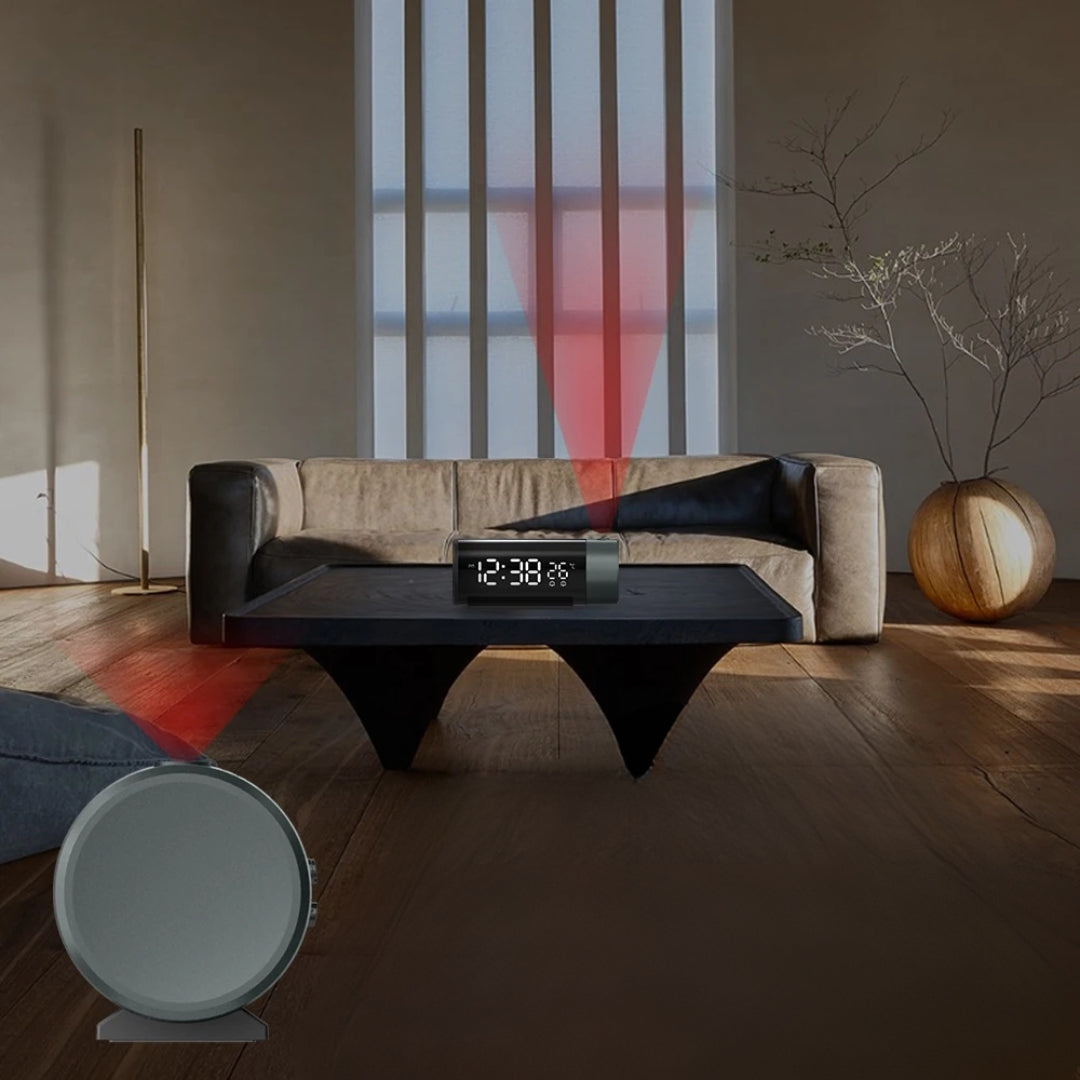 LED-Digitalprojektor-Uhr mit Thermometer