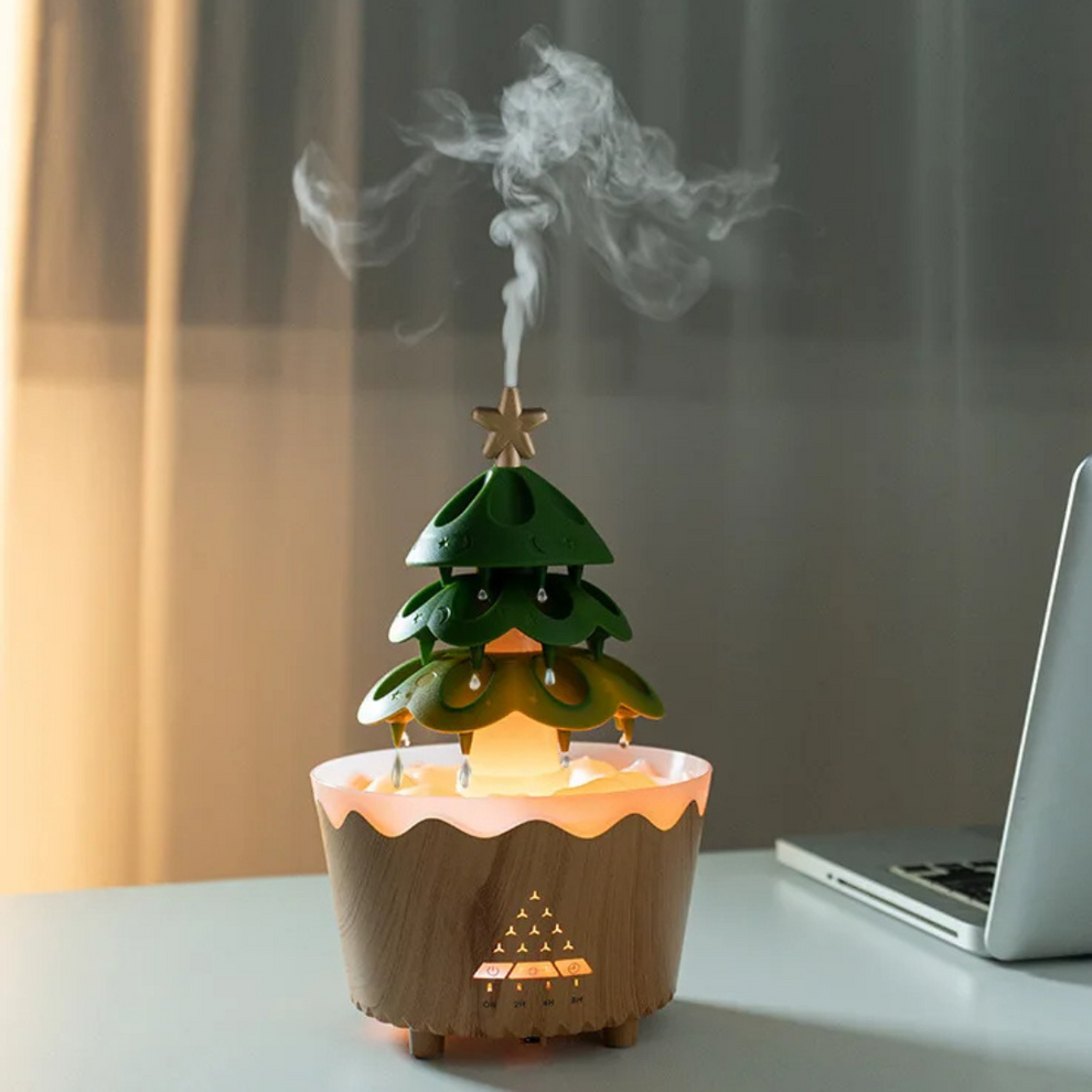 EverGlow - Festliche Holzätherische Aromatherapie LED-Lampe mit Fernbedienung
