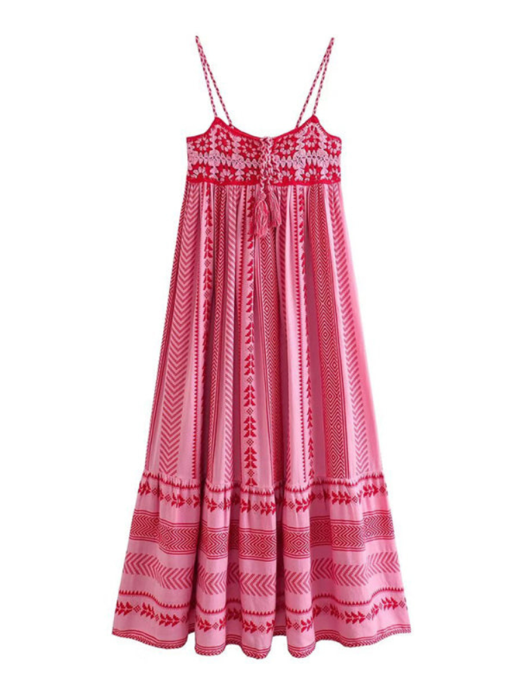 Elowen Rygfri Spaghetti-Träger Maxi Kleid