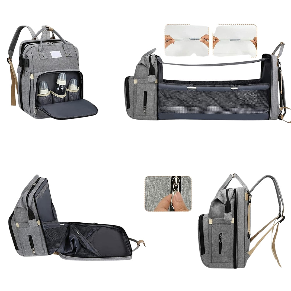 ParentPal - 3-in-1 Wickeltasche mit integriertem Stubenwagen und Flaschenhalter