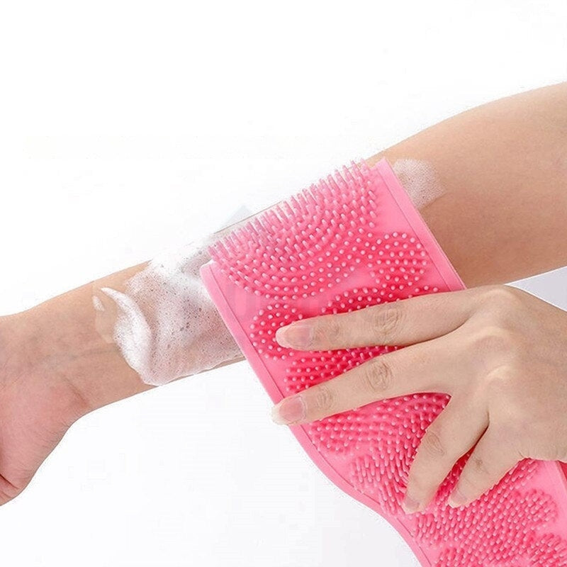 ScrubEase Flexible Körperpeeling-Bürste mit Tiefenreinigung und Entspannendem Duschbad
