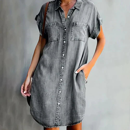 Denim Vouge - Denim-Kleid mit Ärmeln