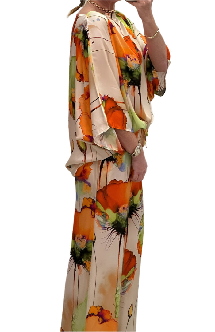 Geldy - Gestreifter Oversize-Top mit weiten Beinen und Hose