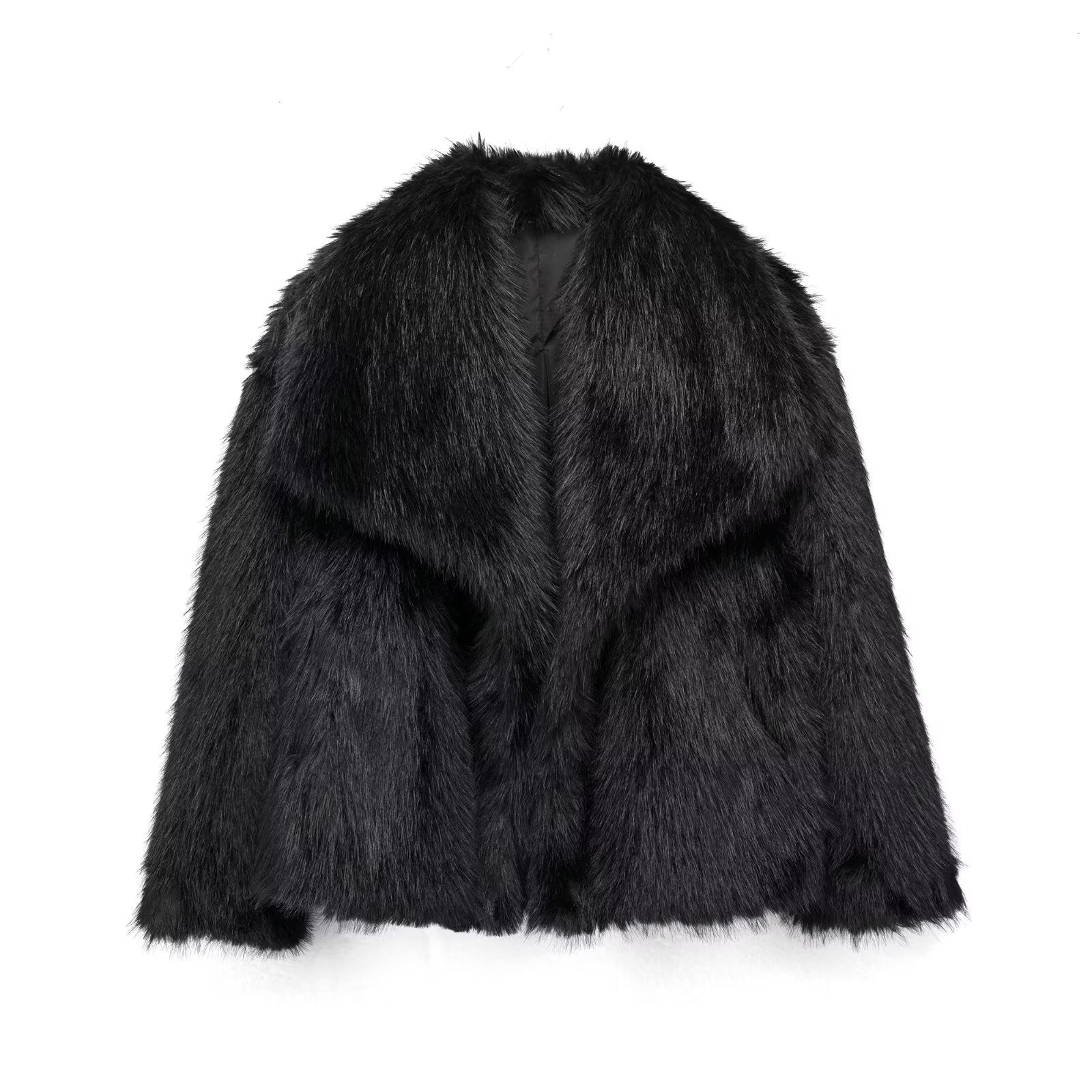 Corrine - Oversized-Imitatpelzjacke mit breitem Kragen