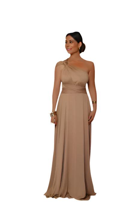 VersaGlam Elegante Convertible Abend Maxikleid – Fließend & Verstellbarer Sitz