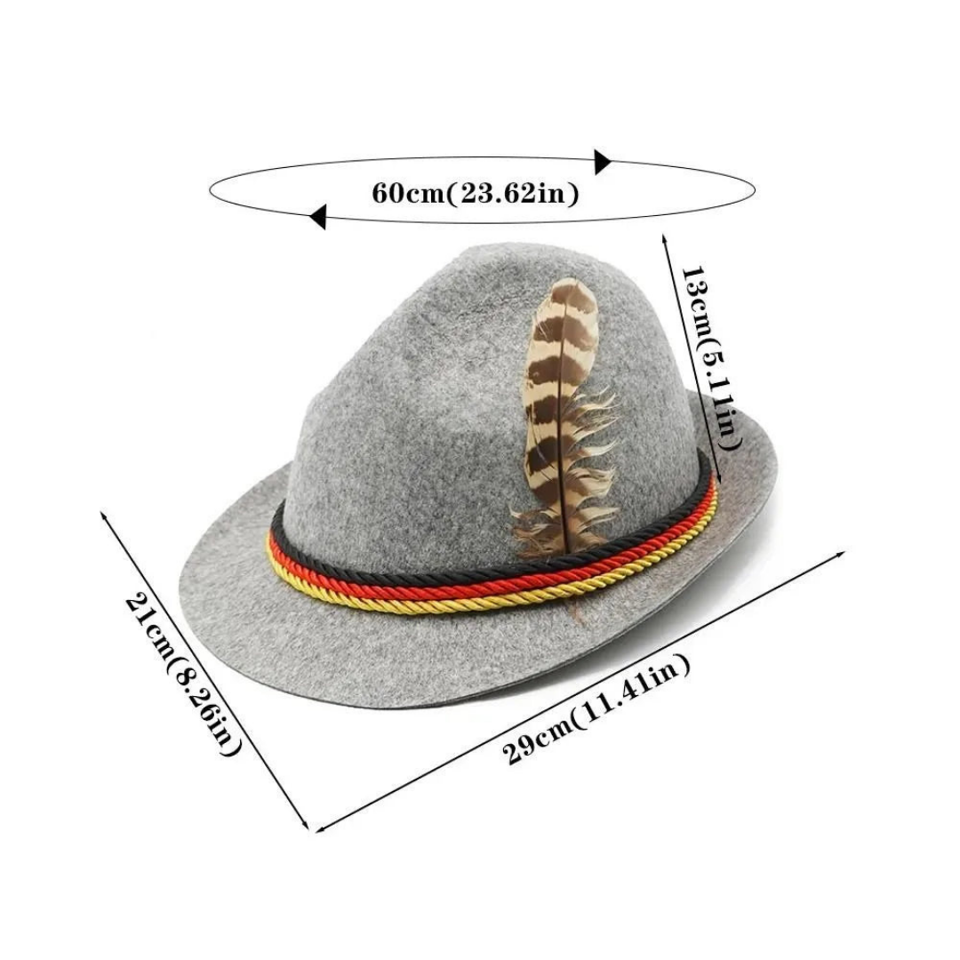 Julian | Unisex Feder Dekore Oktoberfest Hut | 2025