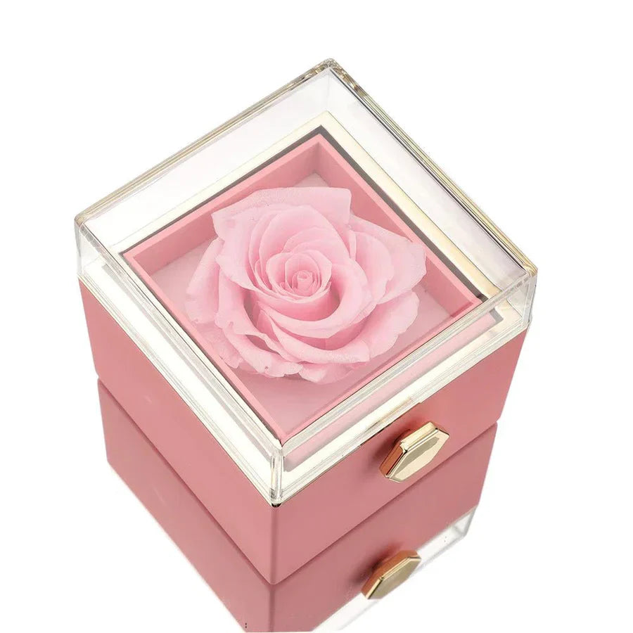 EternaBloom - Geschenkbox mit Halskette und konservierten Rosen in einer Luxusbox
