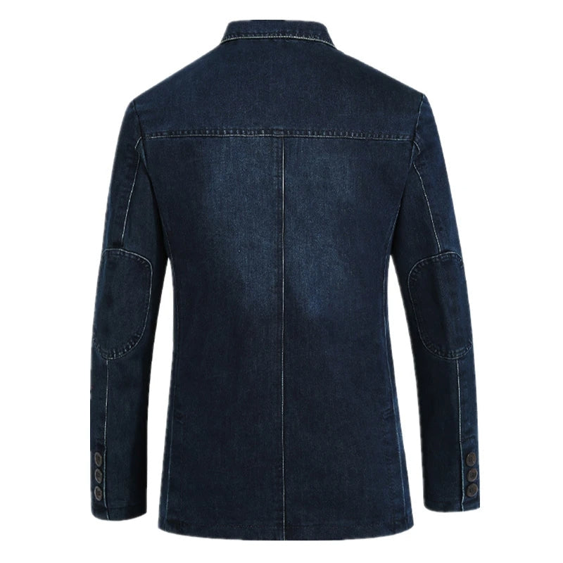Mads Klassisch Langarm Herrenjacke mit Reverskragen und Knopfverschluss