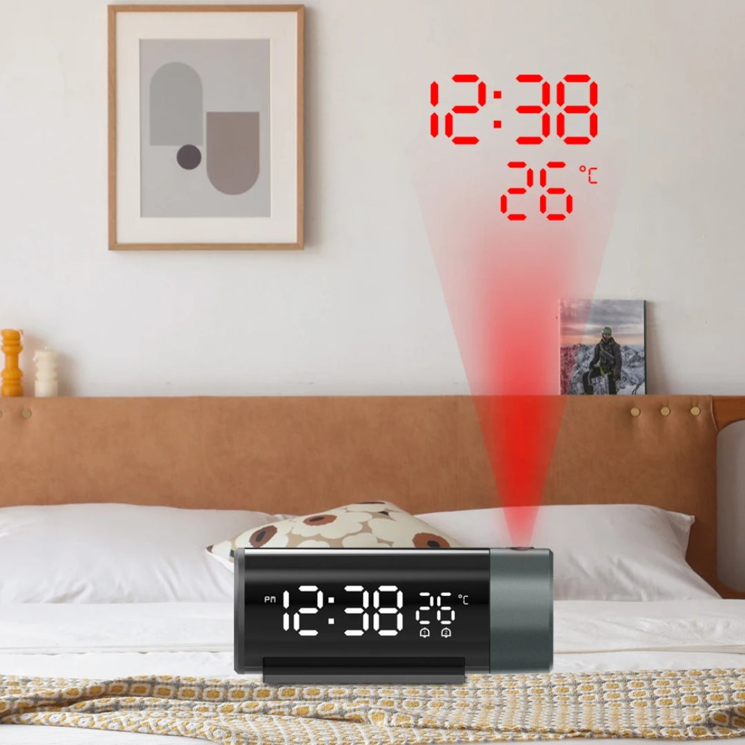LED-Digitalprojektor-Uhr mit Thermometer
