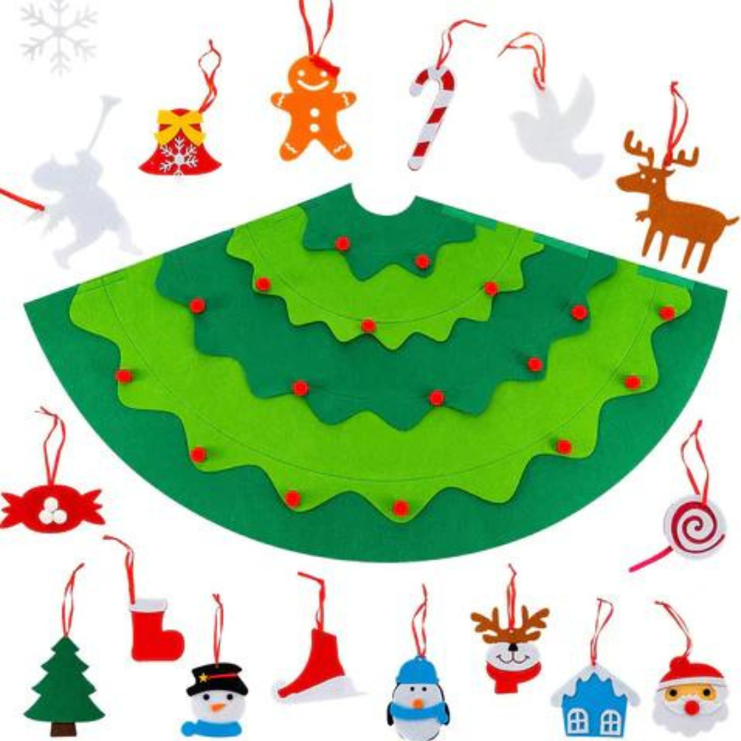 3D Frummies Filz Weihnachtsbaum | Montessori DIY Weihnachtsbaum dekorieren mit Kindern