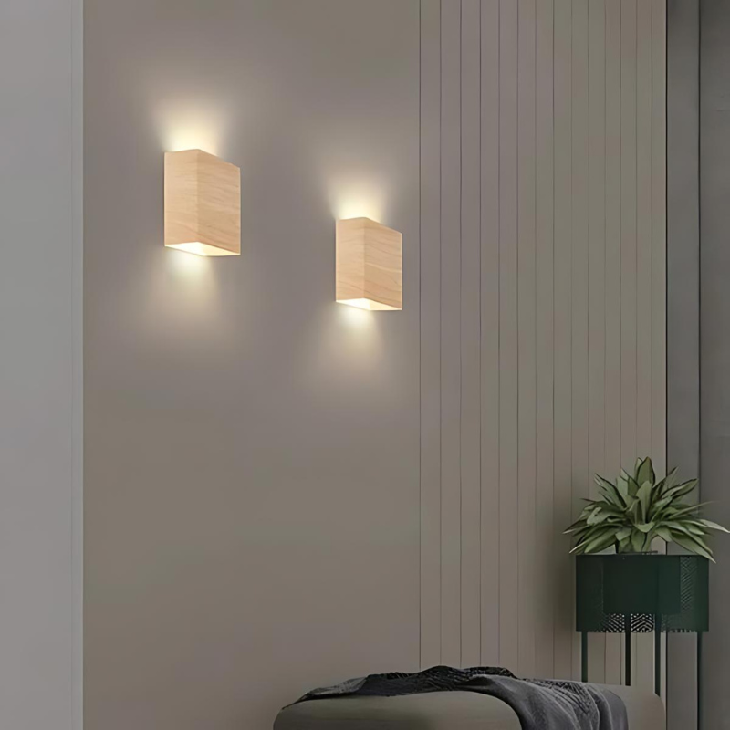 NordLys Holz Wandleuchte – Minimalistische Wandleuchte