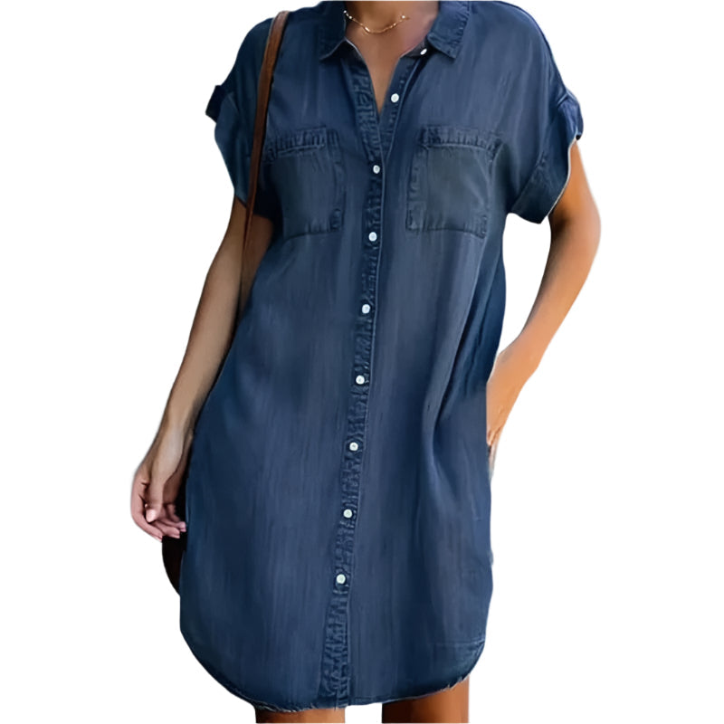 Lydia - Klassisches Denimkleid mit Knöpfen