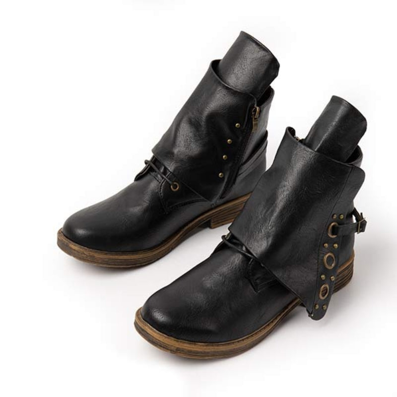 Erik Klassische Rutschesichere Stiefeletten aus PU-Leder mit Reißverschluss für Damen