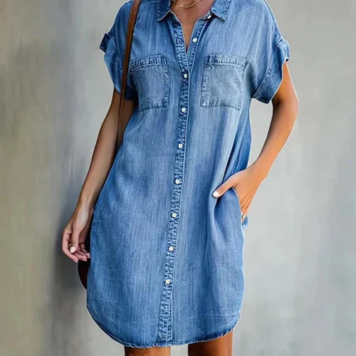 Denim Vouge - Denim-Kleid mit Ärmeln