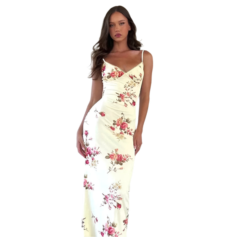 Nessa - Elegantes Blumenkleid mit Spaghettiträgern