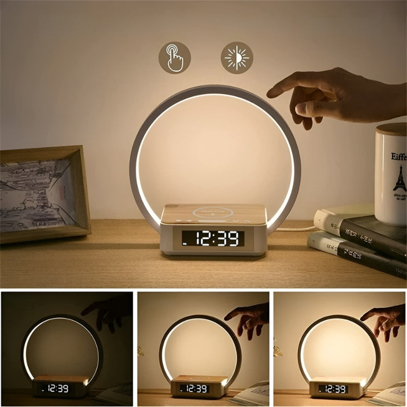LumaDock Smart Tischlampe mit Drahtloser Ladung und Wecker