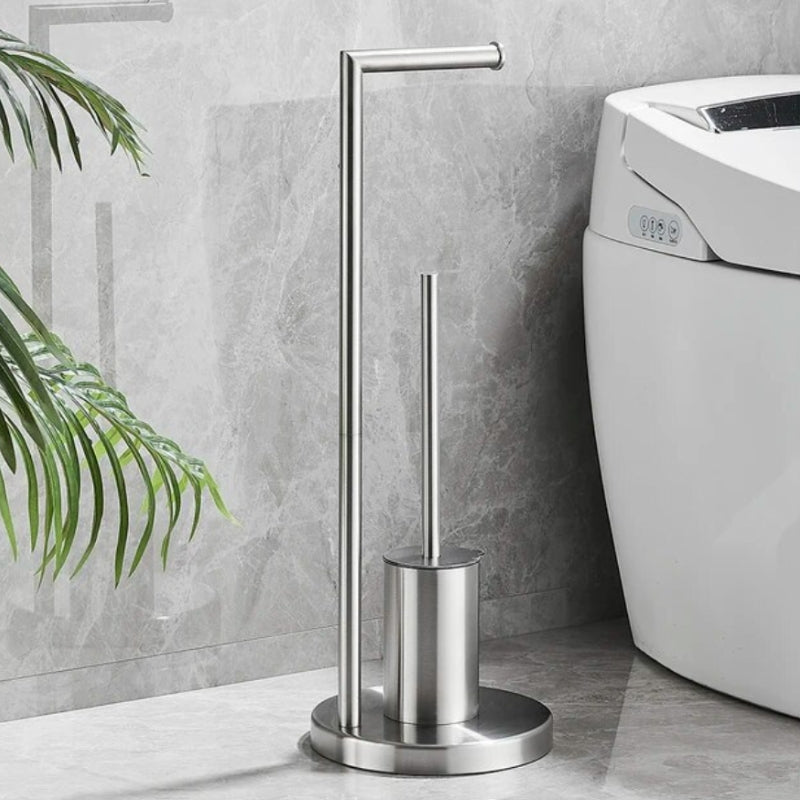 CleanStand Freistehender Toilettenpapierhalter mit Küchenbürste