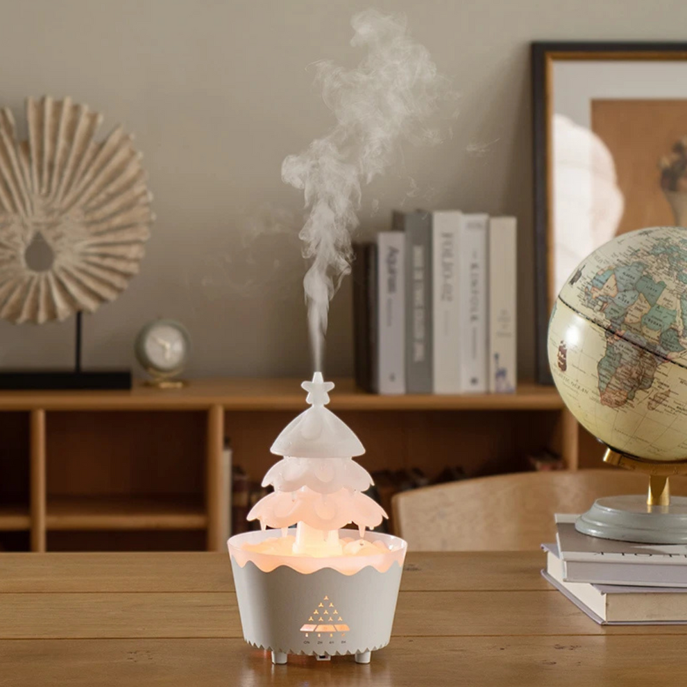 EverGlow - Festliche Holzätherische Aromatherapie LED-Lampe mit Fernbedienung