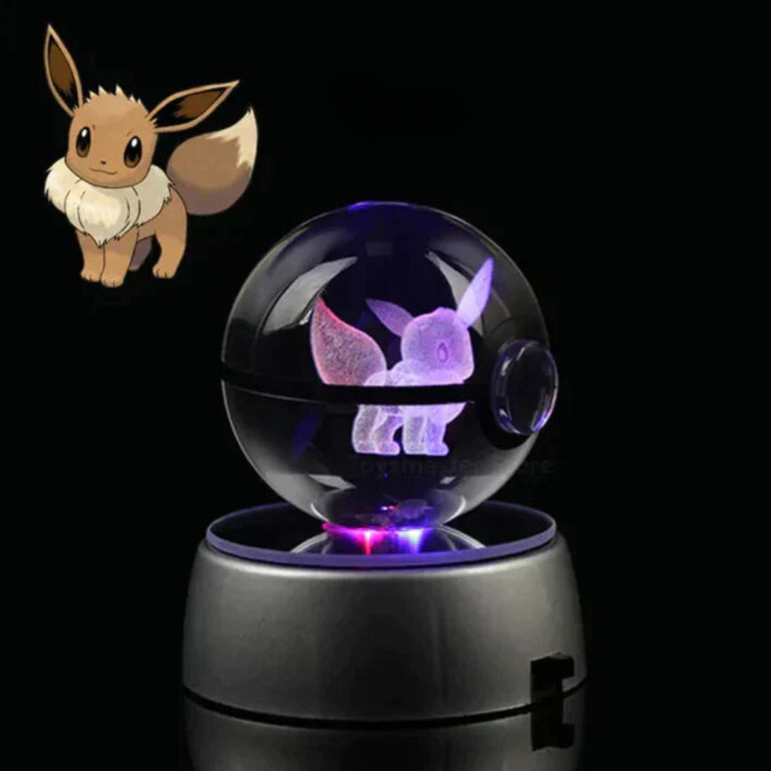 PokéGlow - Kristallkugel Ikonische Pokémon Figuren LED Lampe