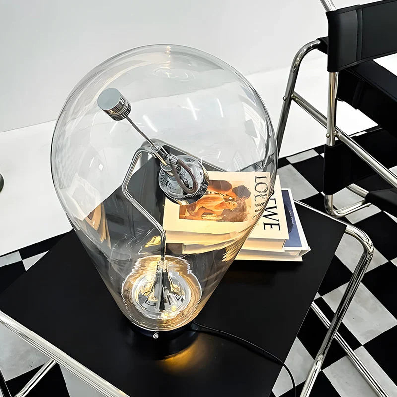LumiMagnet – Industrielle Glasbordlampe mit Dimmfunktion für modernes Zuhause