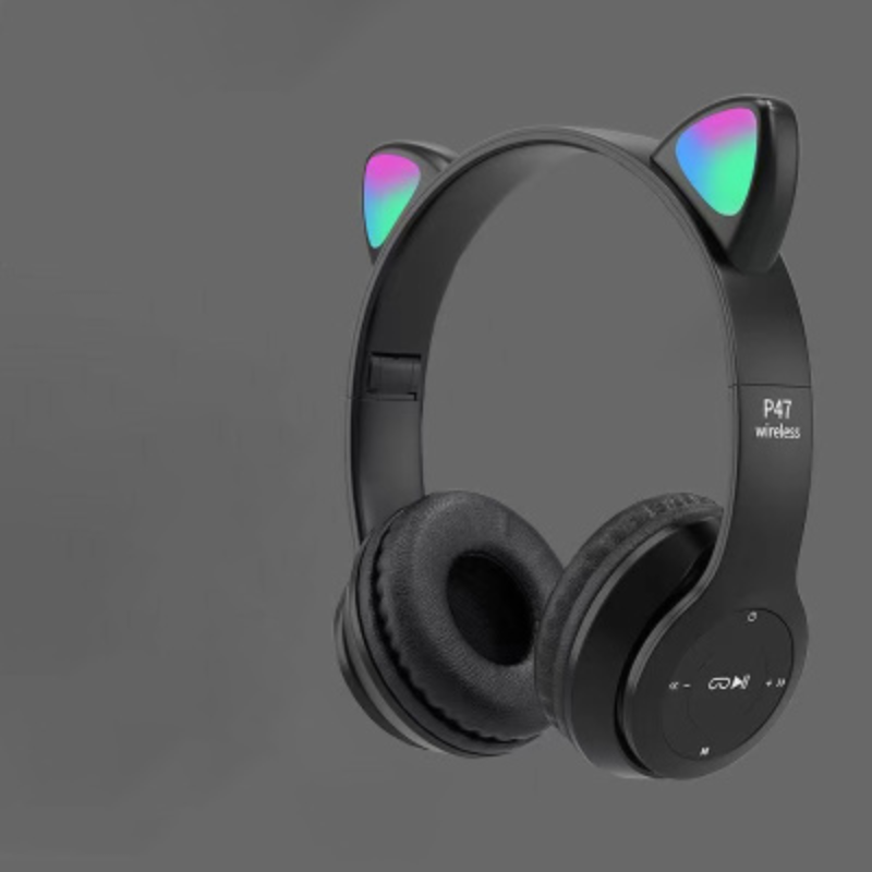 Kabellose LED Katzenohren Kopfhörer mit Bluetooth und eingebauter Mikrofonsteuerung