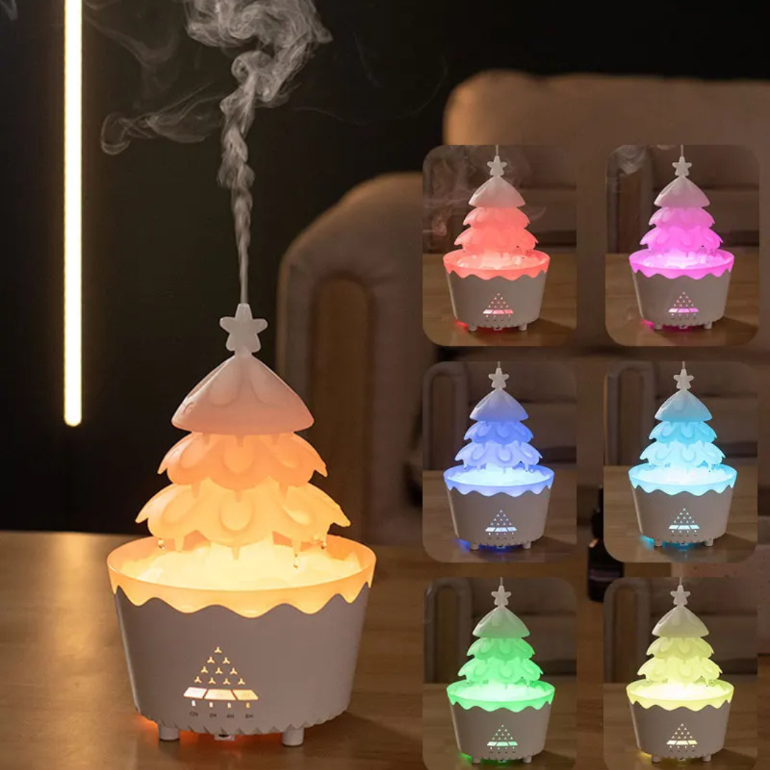 EverGlow - Festliche Holzätherische Aromatherapie LED-Lampe mit Fernbedienung