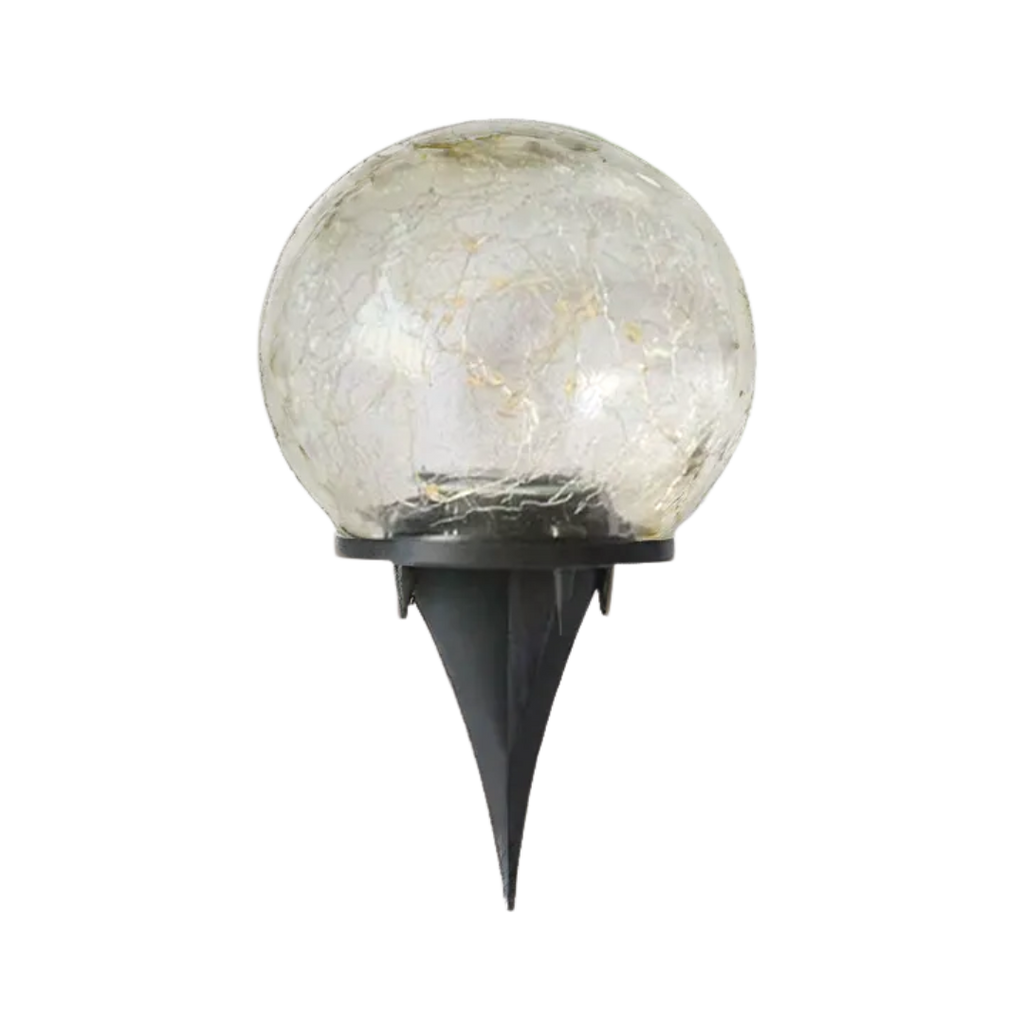 GlowGlobe - Solar-gestrickte Glasleuchte mit Erdspieß