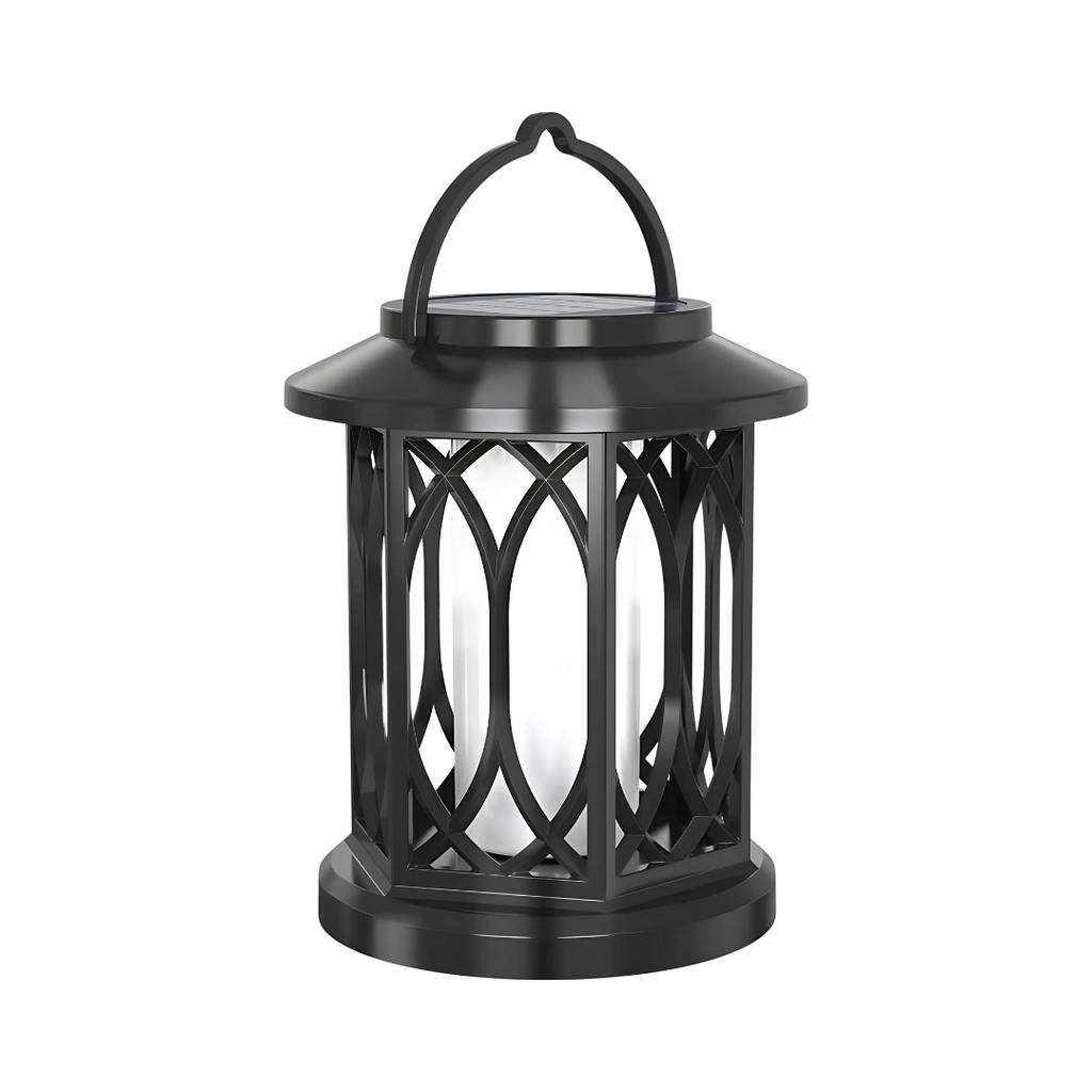 GloGothic - Solarbetriebene flackernde Flammenlaterne mit Haken