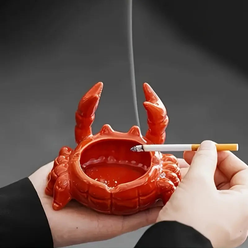 CrabbySmoke – Einzigartiger krabbenförmiger Aschenbecher mit Deckel