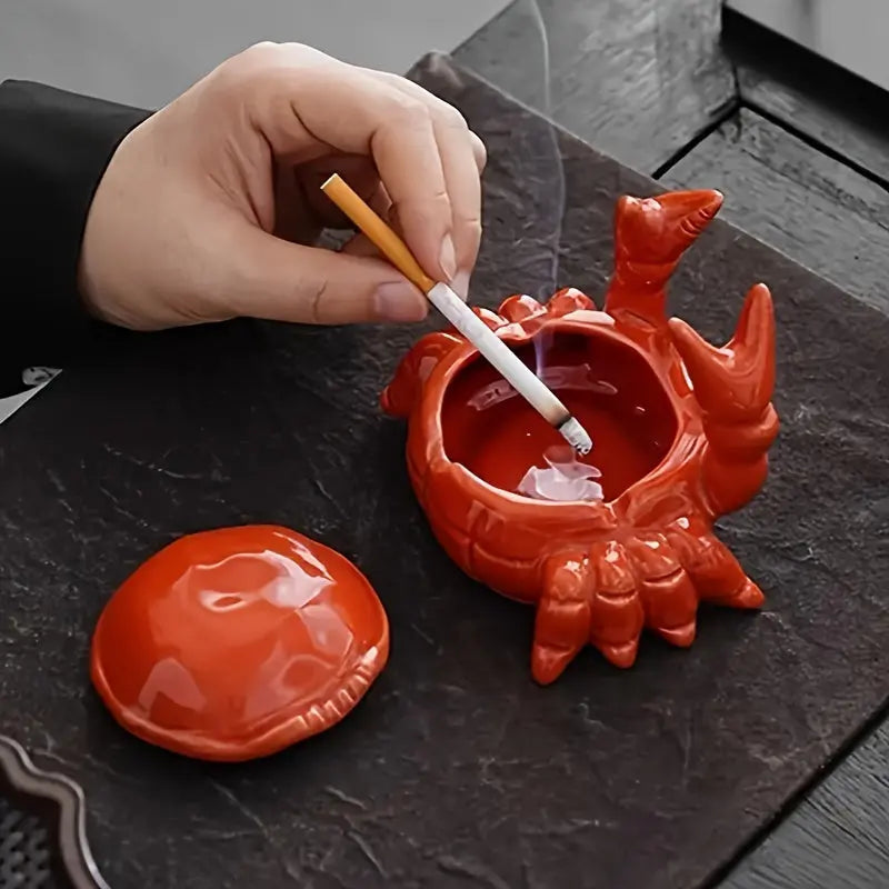 CrabbySmoke – Einzigartiger krabbenförmiger Aschenbecher mit Deckel