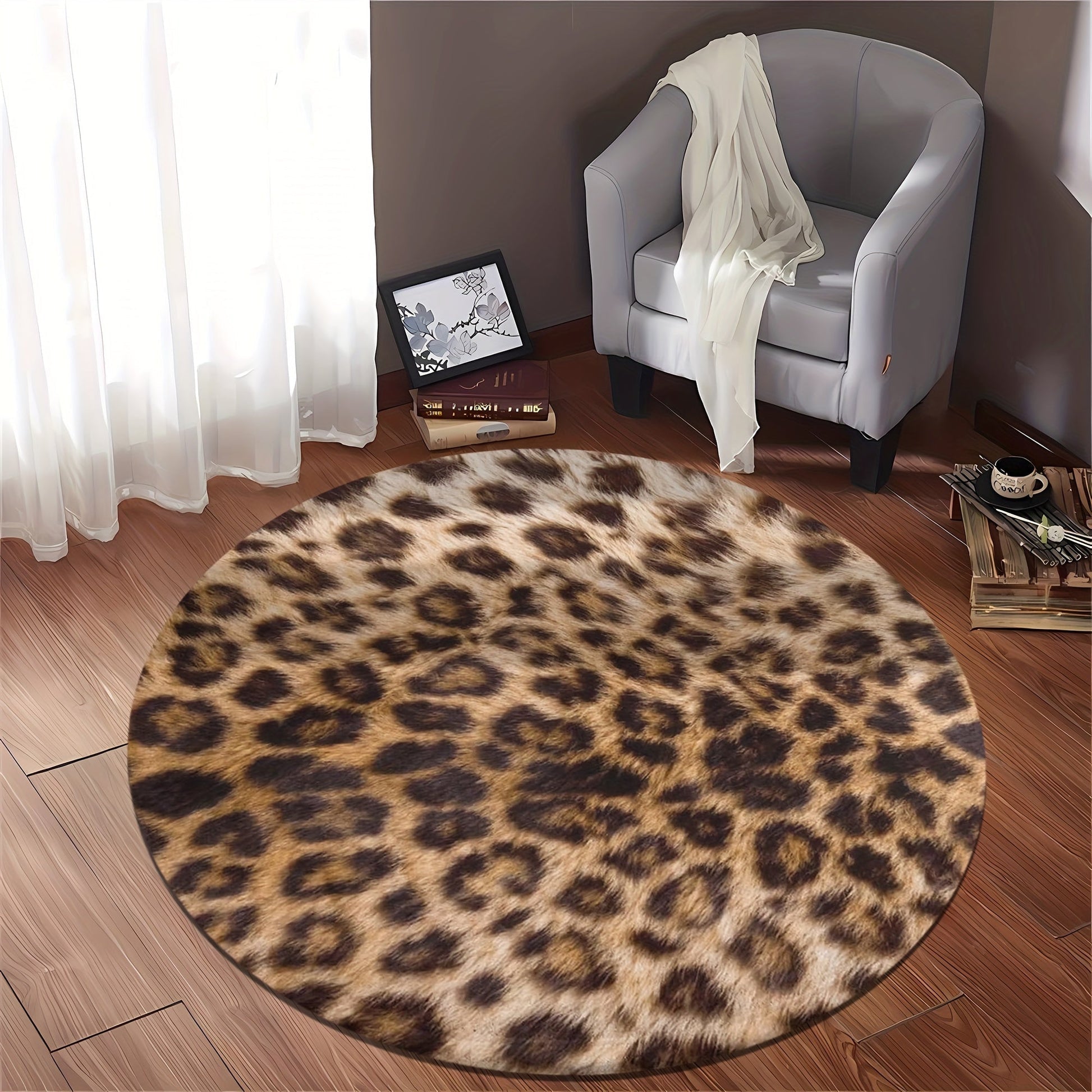 LeopardLuxe Rundteppich – Wilde Eleganz & Rutschfester Komfort