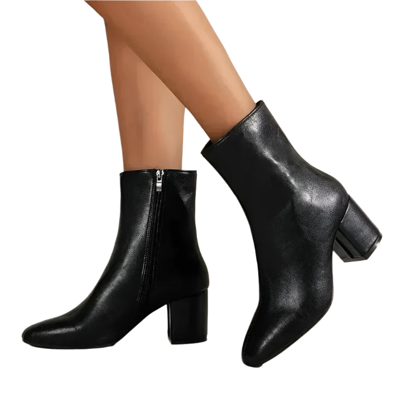 Isabel - Schicke spitze Ankelstiefel mit Blockabsatz