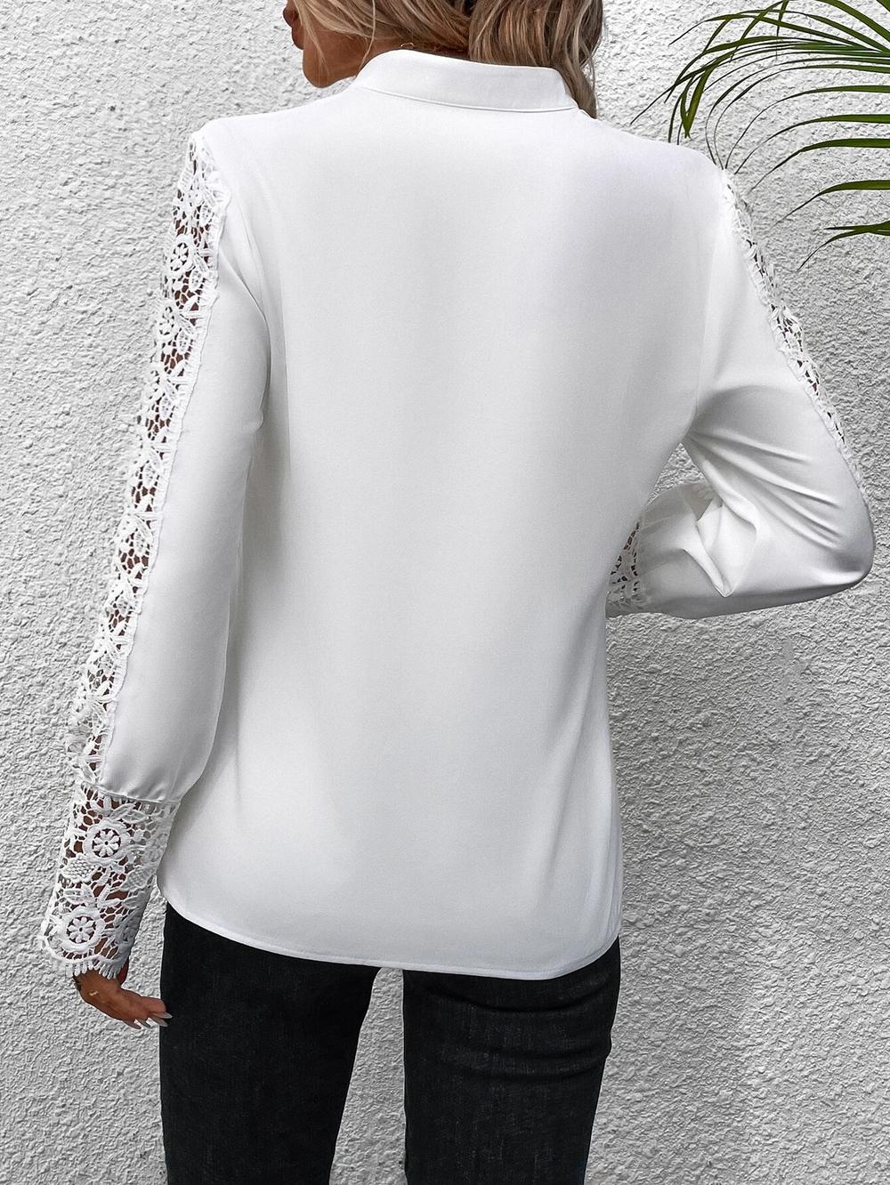 Luna – Elegante Langärmelige Bluse mit V-Ausschnitt