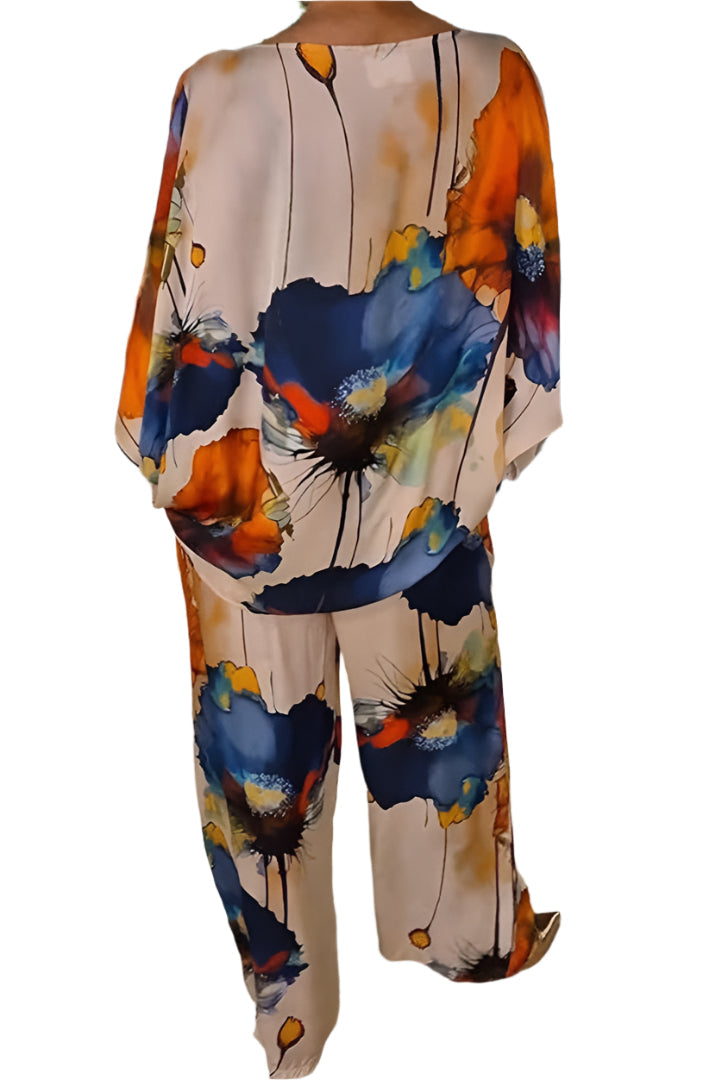 Geldy - Gestreifter Oversize-Top mit weiten Beinen und Hose