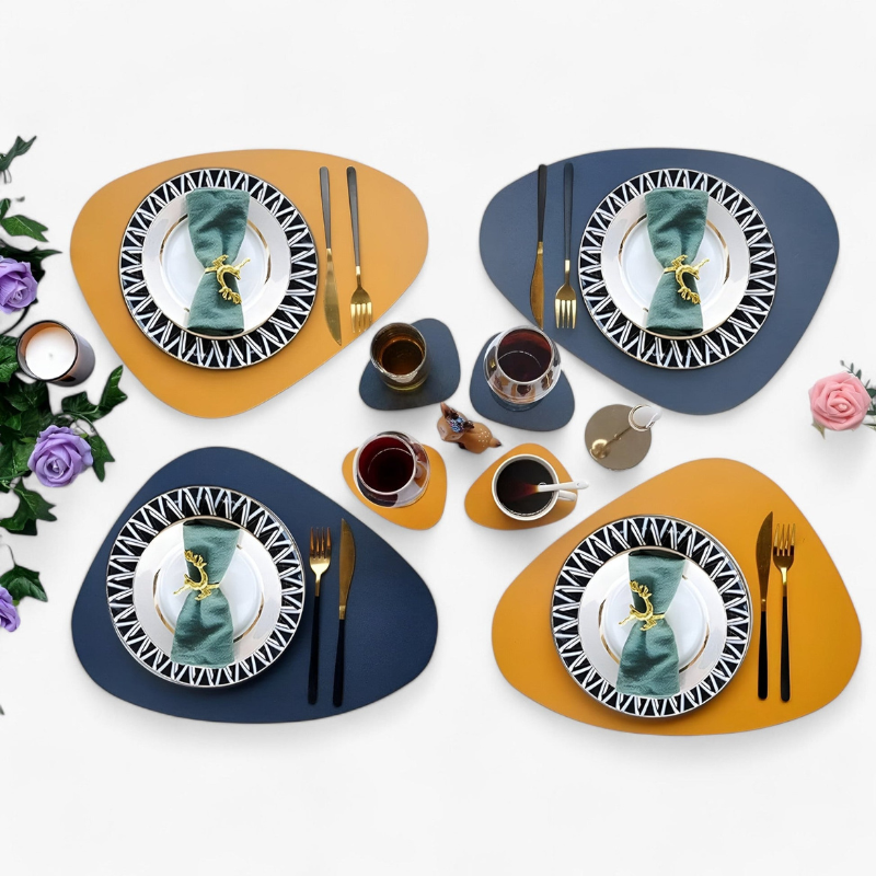 Bordluna Elegante Beidseitige Tischsets & Untersetzer-Set