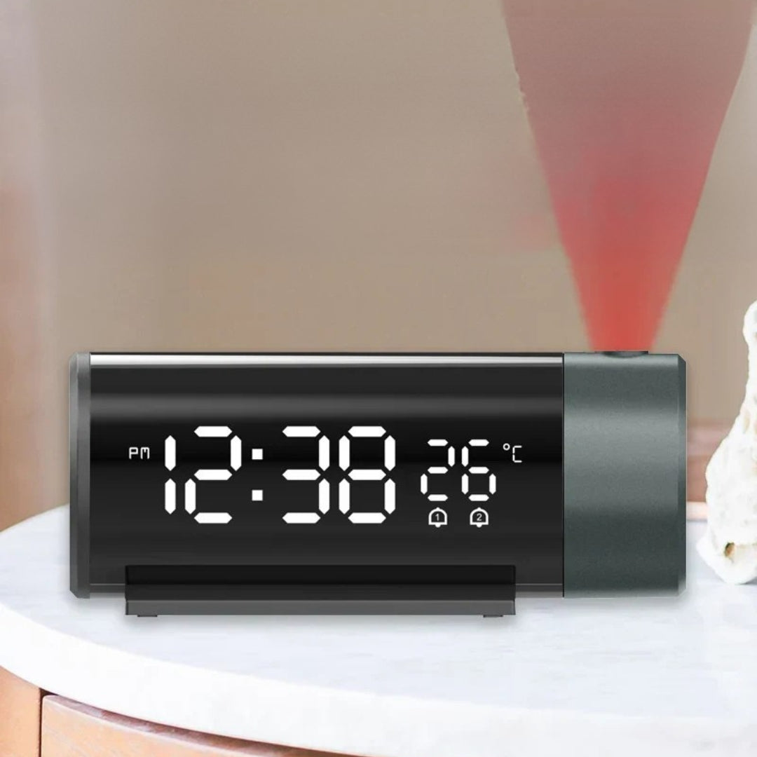 LED-Digitalprojektor-Uhr mit Thermometer