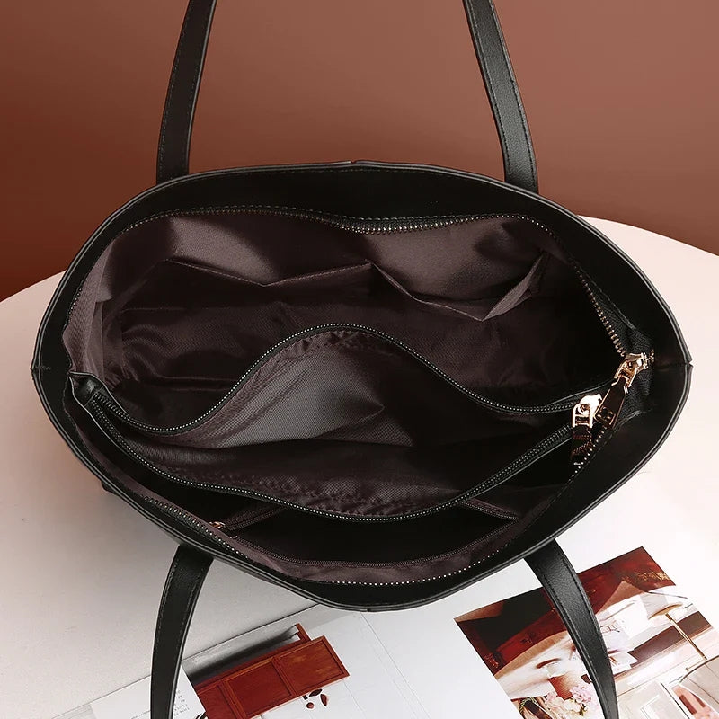 Lina Let Schultertasche mit großer Kapazität und Reißverschlussverschluss
