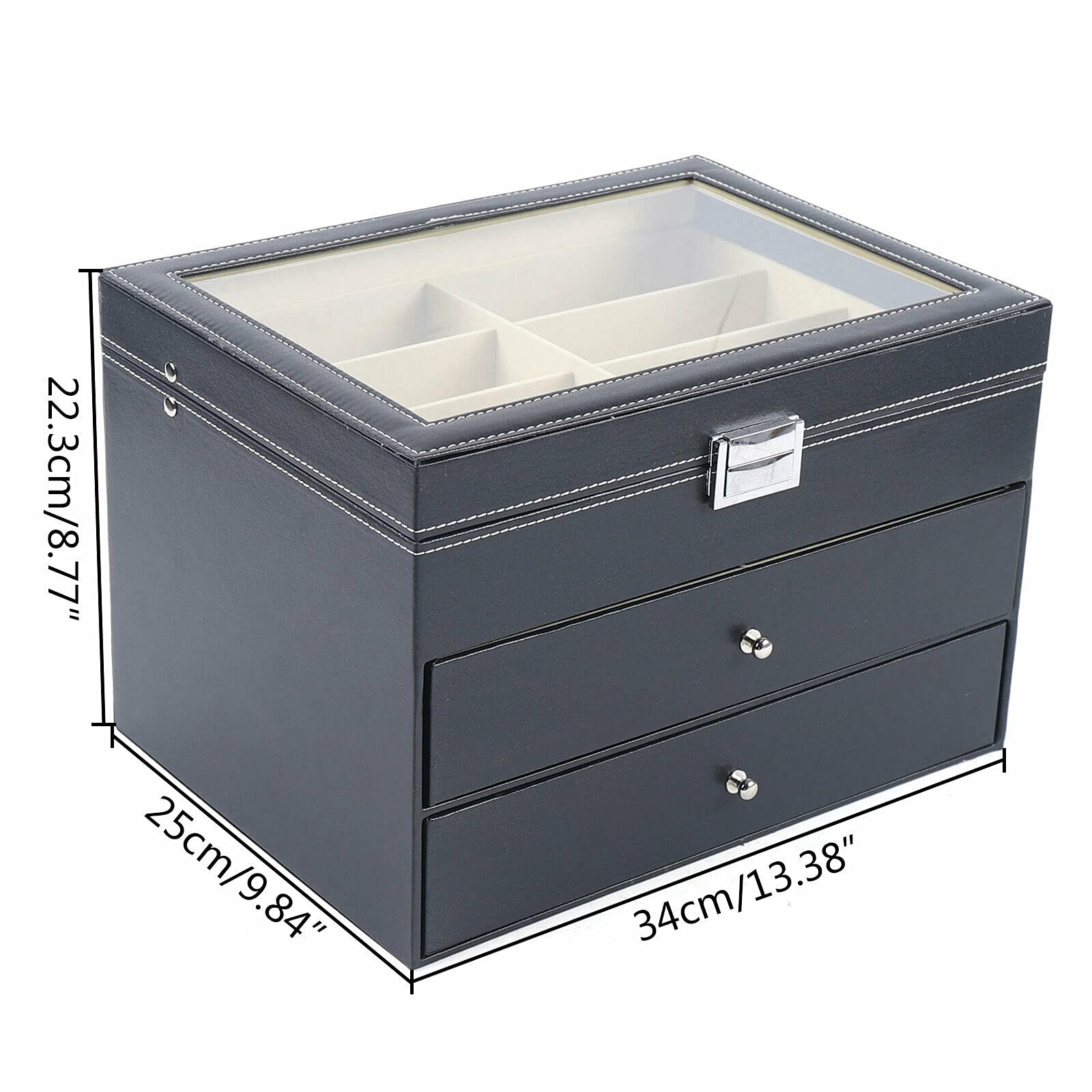LumeStor Aufbewahrungsbox – Elegantes 3-lagiges Design mit transparenten Fächern
